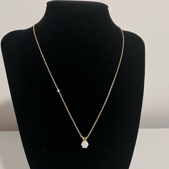 Certified 1 Ct  Moissanite Diamond Top Quality 18K Yellow Gold Pendant Necklace - Picture 11 of 14